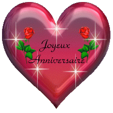 gif joyeux  anniversaire coeur et roses